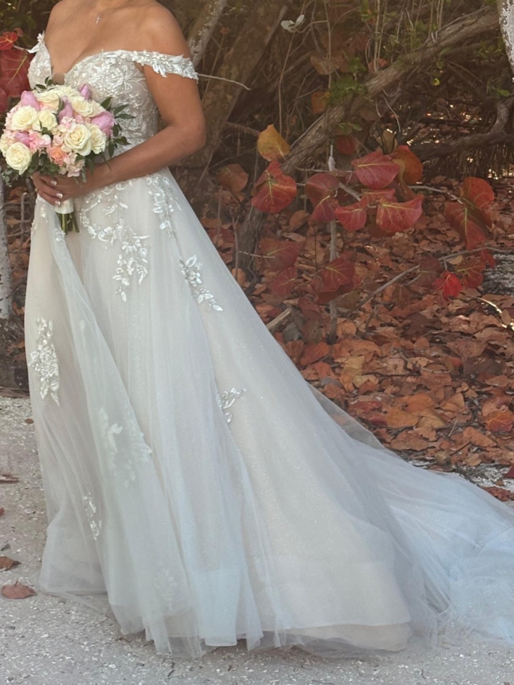 Lace Off-Shoulder Wedding Gown